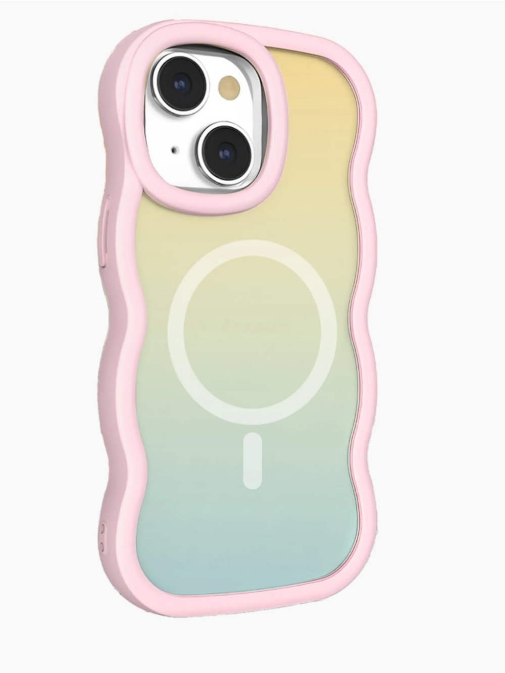 Pink Gradient MagSafe-Compatible Phone Case - Wavy Edge